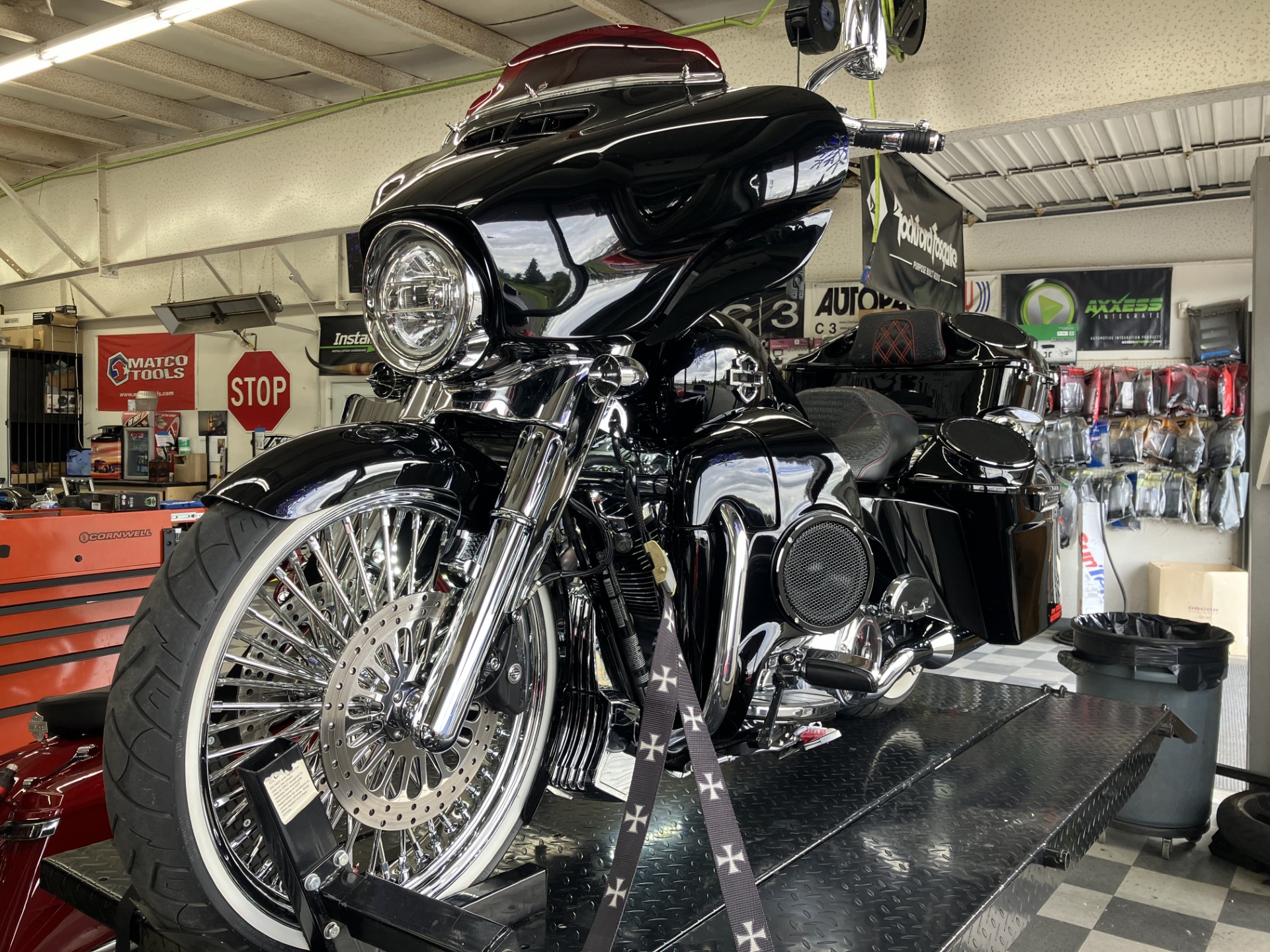 Custom Harley Street Glide build at Rainier Sound Authority